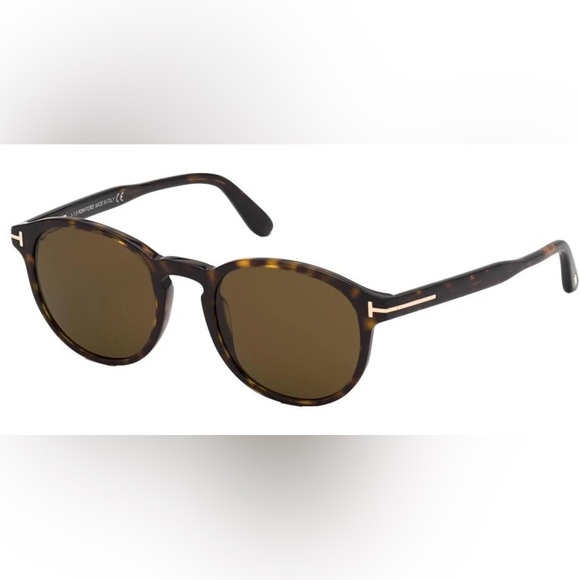 Tom Ford Havana Round Sunglasses *read* main image 7